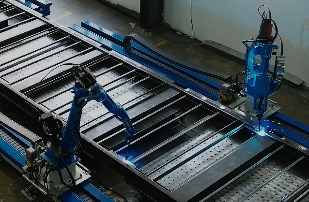 Structural Welding With Sliding Robotic Arms